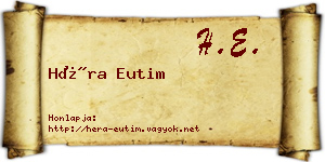 Héra Eutim névjegykártya